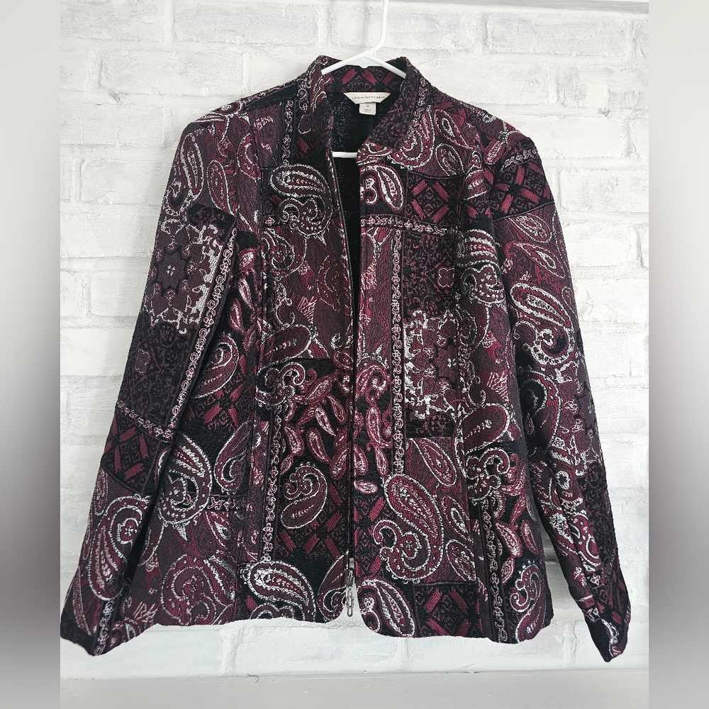 Christopher & Banks Black and Red Blazer Size XL